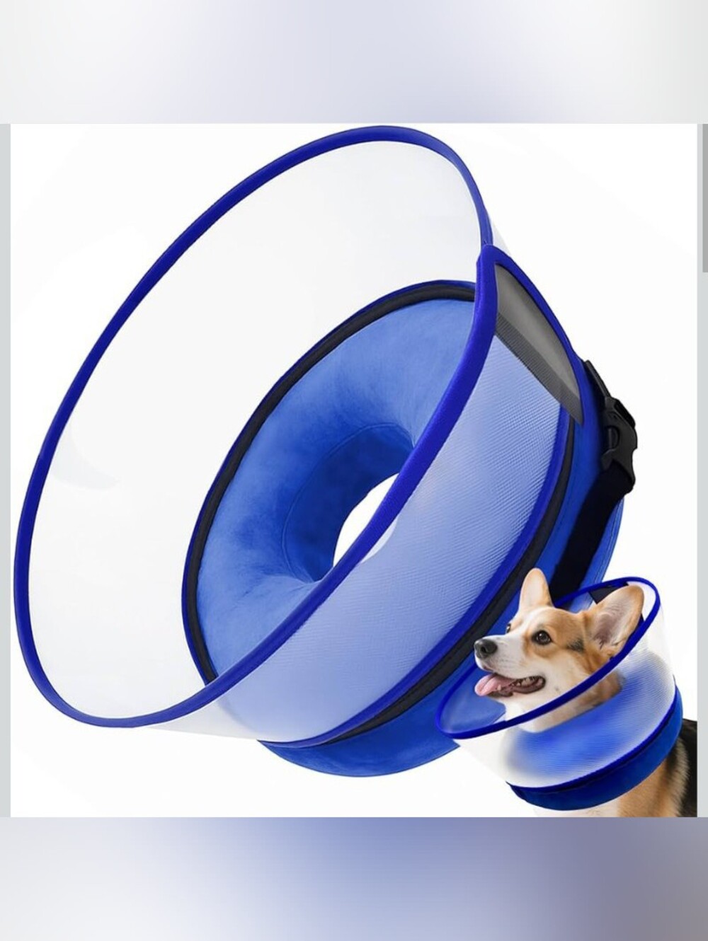 Inflatable Blue Pet 🐶 Dog  Cone Collar -Size M Plus